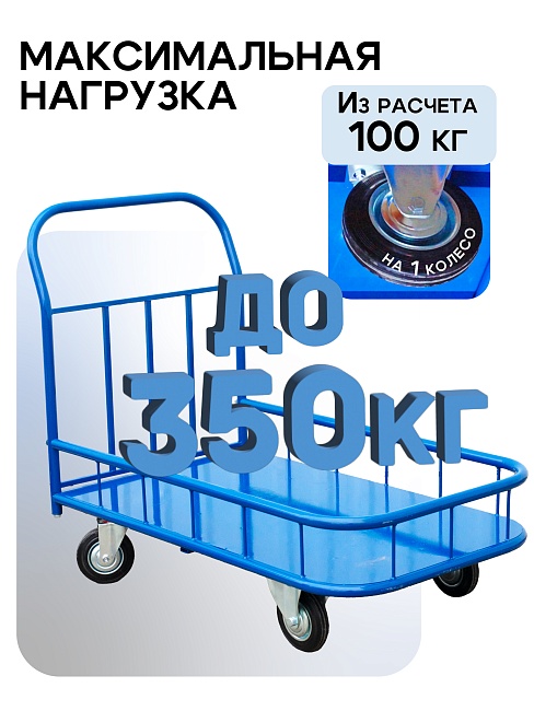 Платформенная тележка Промышленник 1000х600 ПБМ-6.10 125 ммс бортиком фото 3