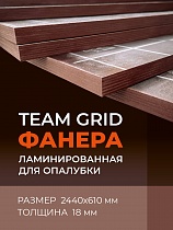 Купить Фанера TEAM GRID ламинированная 2440х610х18 мм, береза, сорт 1/1