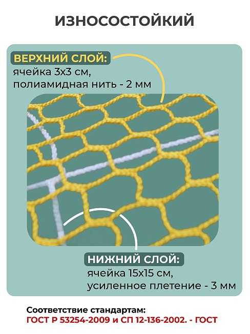 Защитно-улавливающая сетка (двойная) 3,5х6 м фото 2