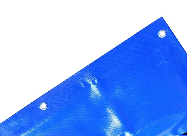 Тент ПВХ Промышленник 550 г/м2,  4х6 м с люверсами ч/з 0,5 м, синий фото 2
