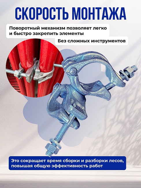 Хомут поворотный 60х60 мм, оцинкованный, кованный (упаковка 20 шт.) фото 5