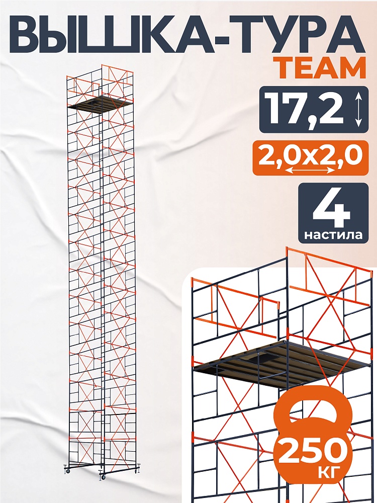 Вышка-тура TeaM ВСП 2.0х2.0, 17.2 м фото 1