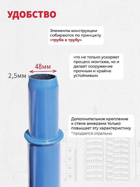 Леса строительные рамные Промышленник ЛРСП 100 секция фото 3